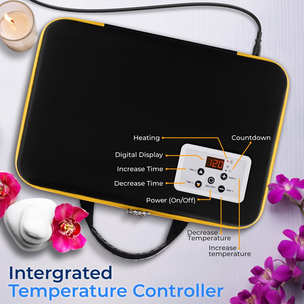 Serenelife Hot Stone Massage Set schwarz 12 Steine Tasche