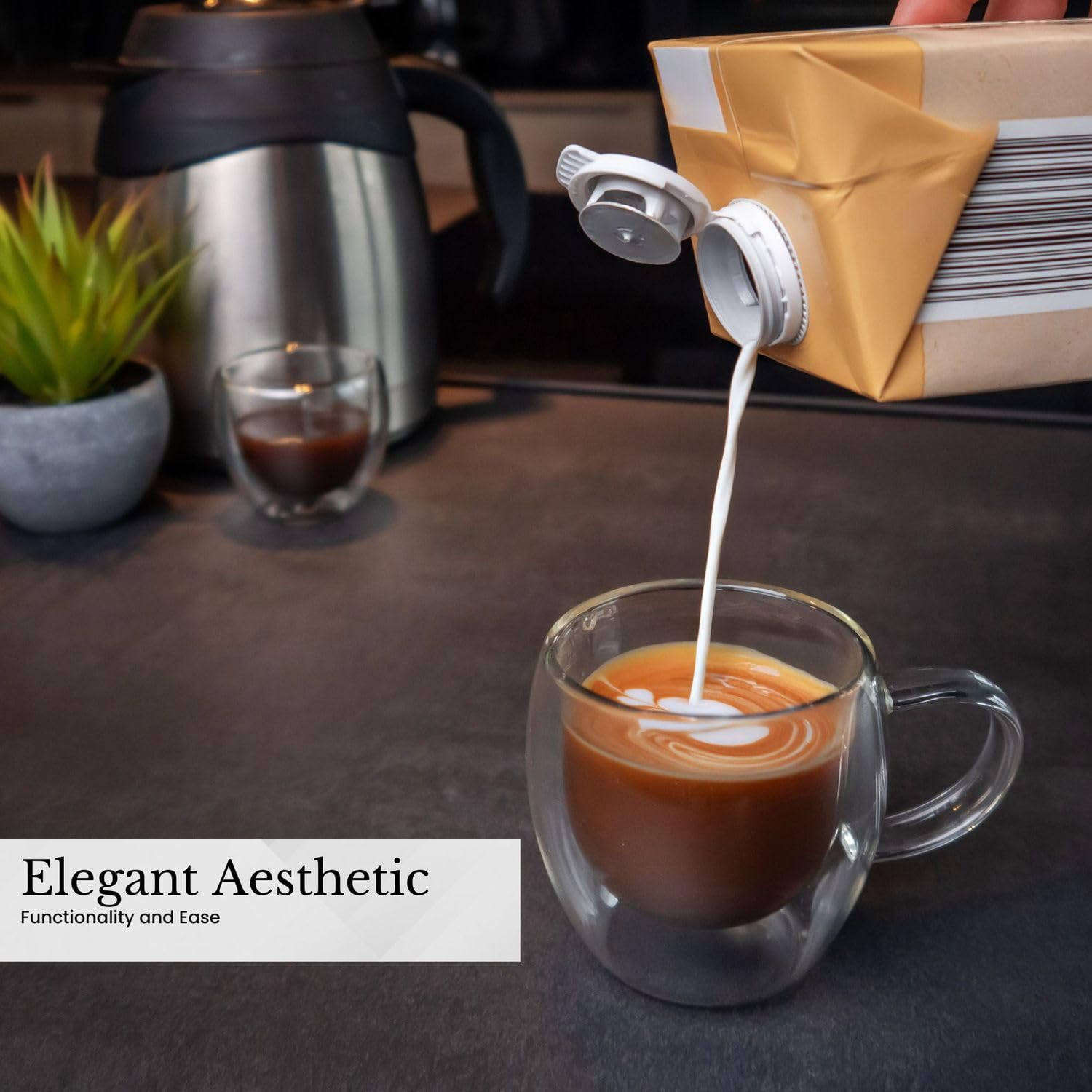 Intirilife Thermogläser 100 ml 4er Set Espressogläser mit Henkel