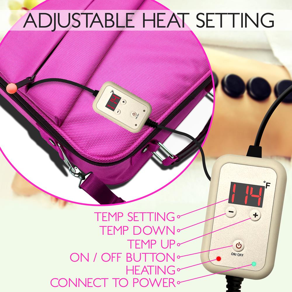 Serenelife Spa Massagesteine Set Basalt Pink 12 Steine
