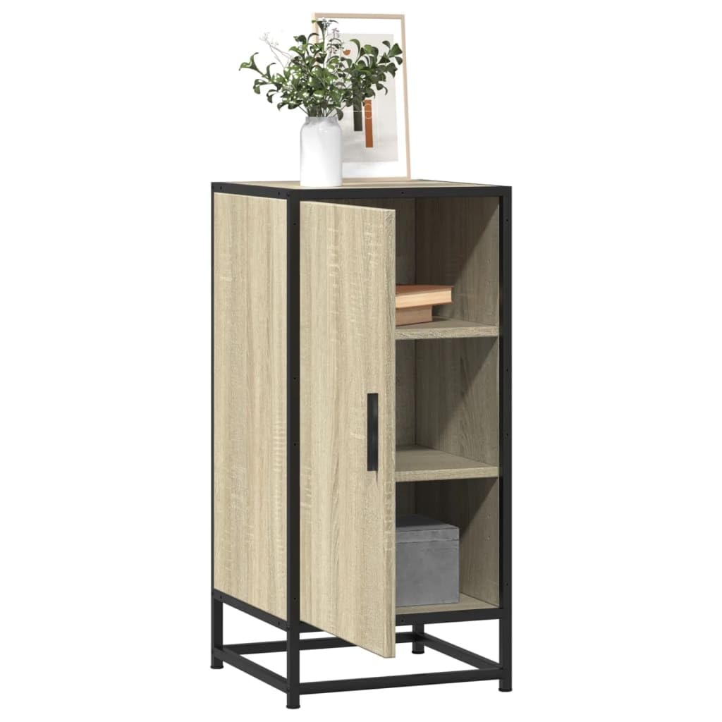 vidaXL Sideboard Sonoma-Eiche 35,5x35x76 cm Metallgestell