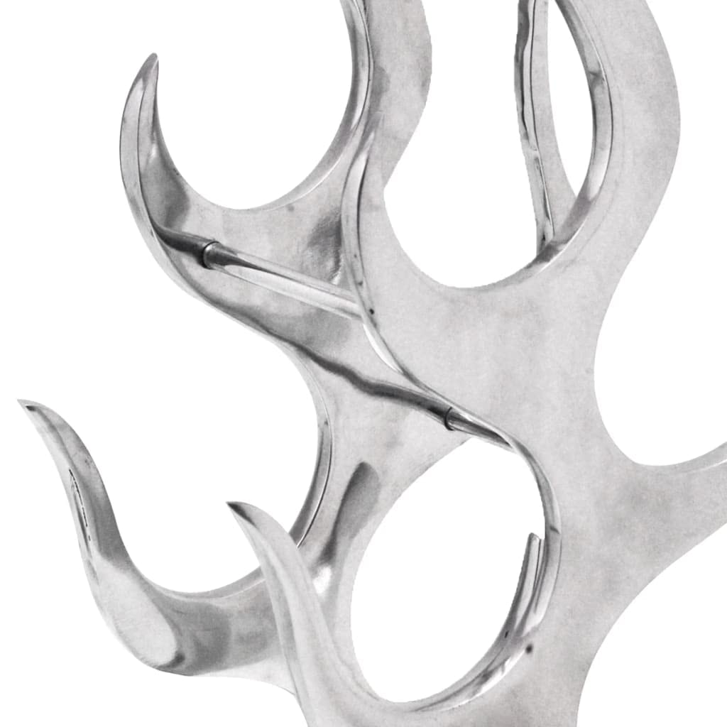 vidaXL Möbel Weinregal Flammenform Silber 9 Flaschen