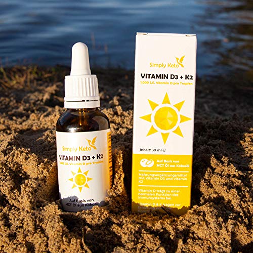 Simply Keto Vitamin D3 K2 Tropfen 30 ml 1084 Tropfen MCT-Öl