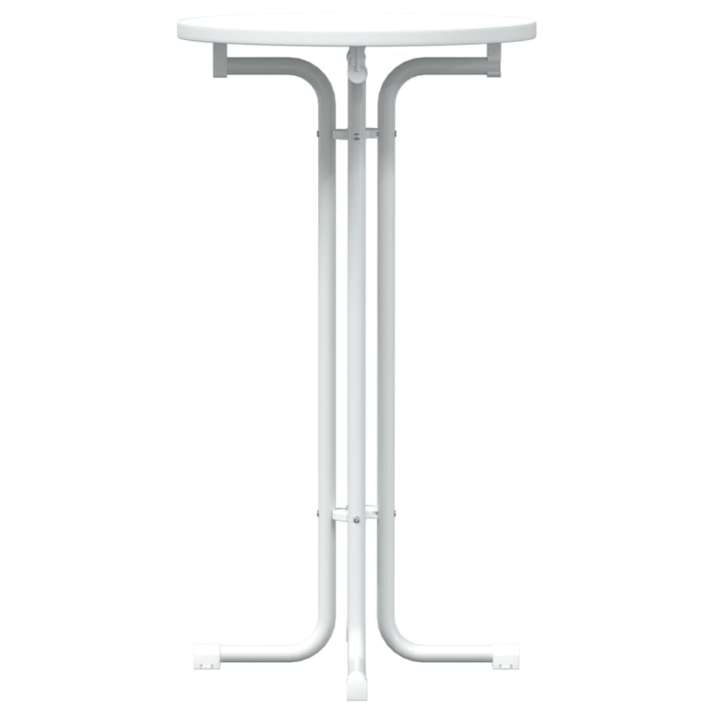 vidaXL Möbel Bartisch Weiß Ø60x110 cm klappbar Stahl