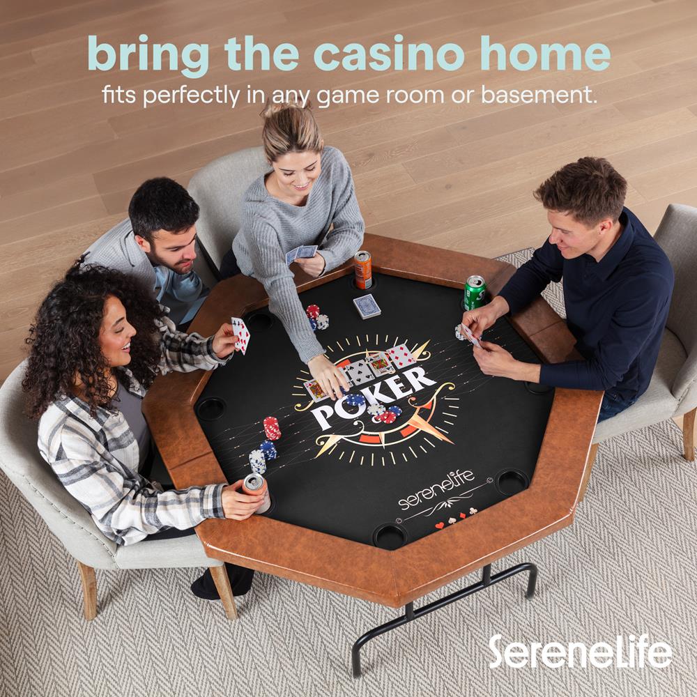 Serenelife Game Tables Pokertisch 122cm 8 Pers. klappbar