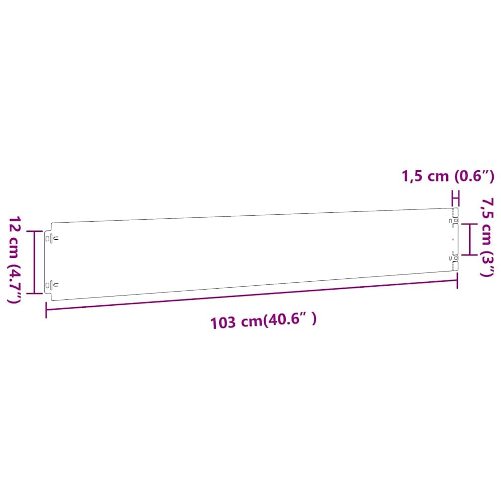 vidaXL Heim & Garten Raseneinfassung 50 Stk. 15x103 cm Schwarz