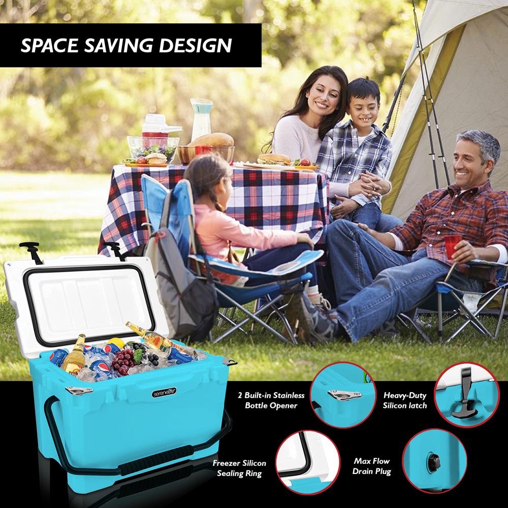 Serenelife Camping Kühlbox 25 Qt blau 23,6 L 5 Tage