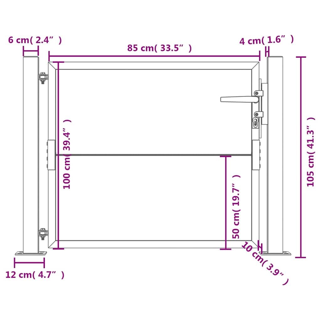 vidaXL Gartentor 100x100 cm Braun Cortenstahl Metalltor