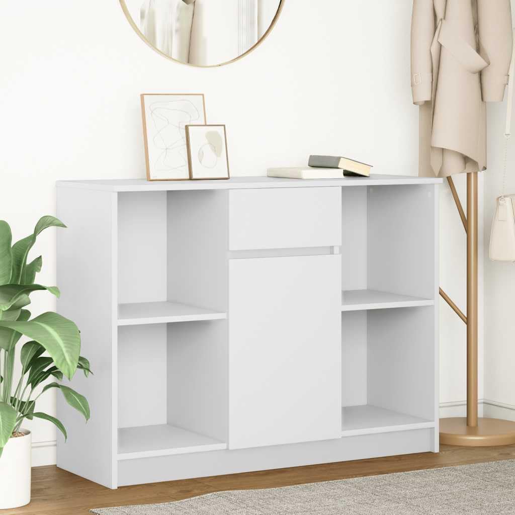 vidaXL Möbel Sideboard Weiß 101x35x76 cm mit Schublade