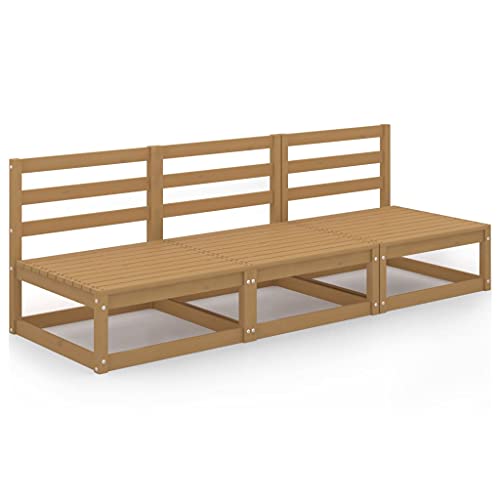 vidaXL Heim & Garten Gartensofa 3-Sitzer Honigbraun Kiefernholz