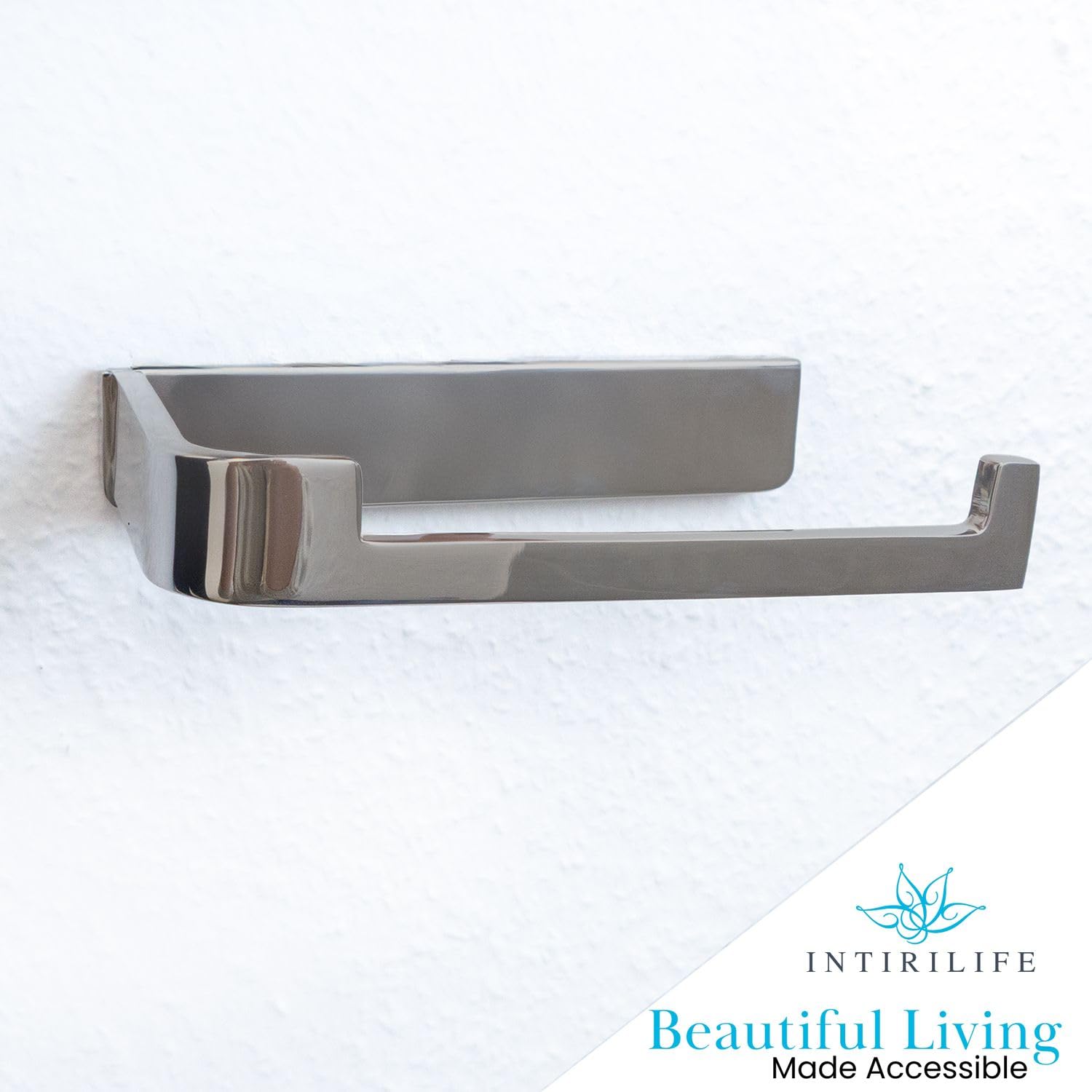 Intirilife Toilettenpapierhalter ohne Ablage Silber Edelstahl