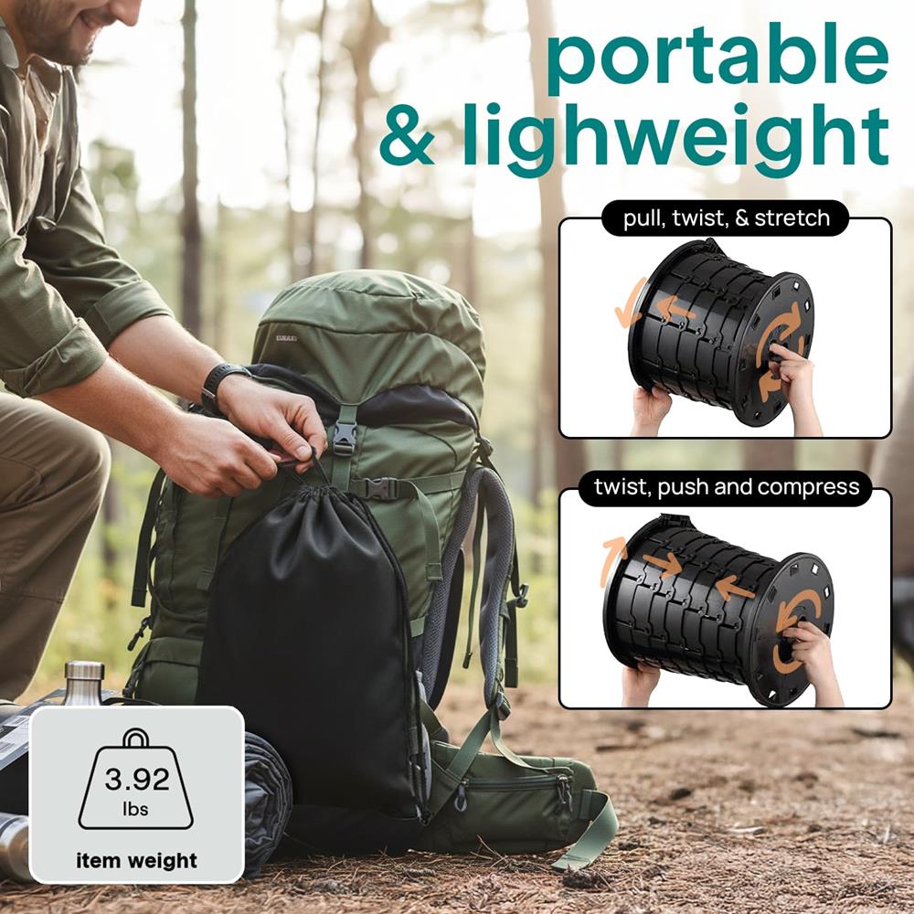 Serenelife Campingtoilette faltbar schwarz mit Beuteln 150kg