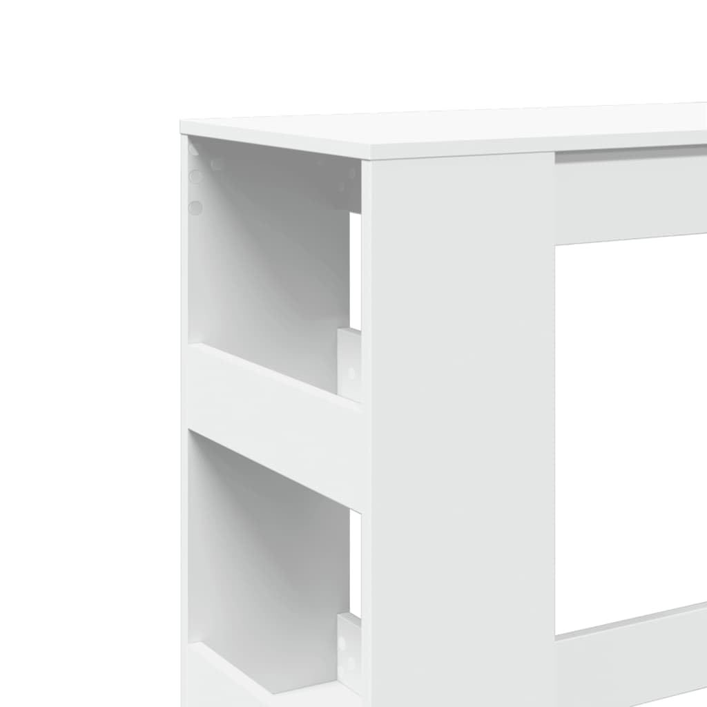 vidaXL Bartisch Weiß 90x40x103,5cm Hochtisch mit Regal