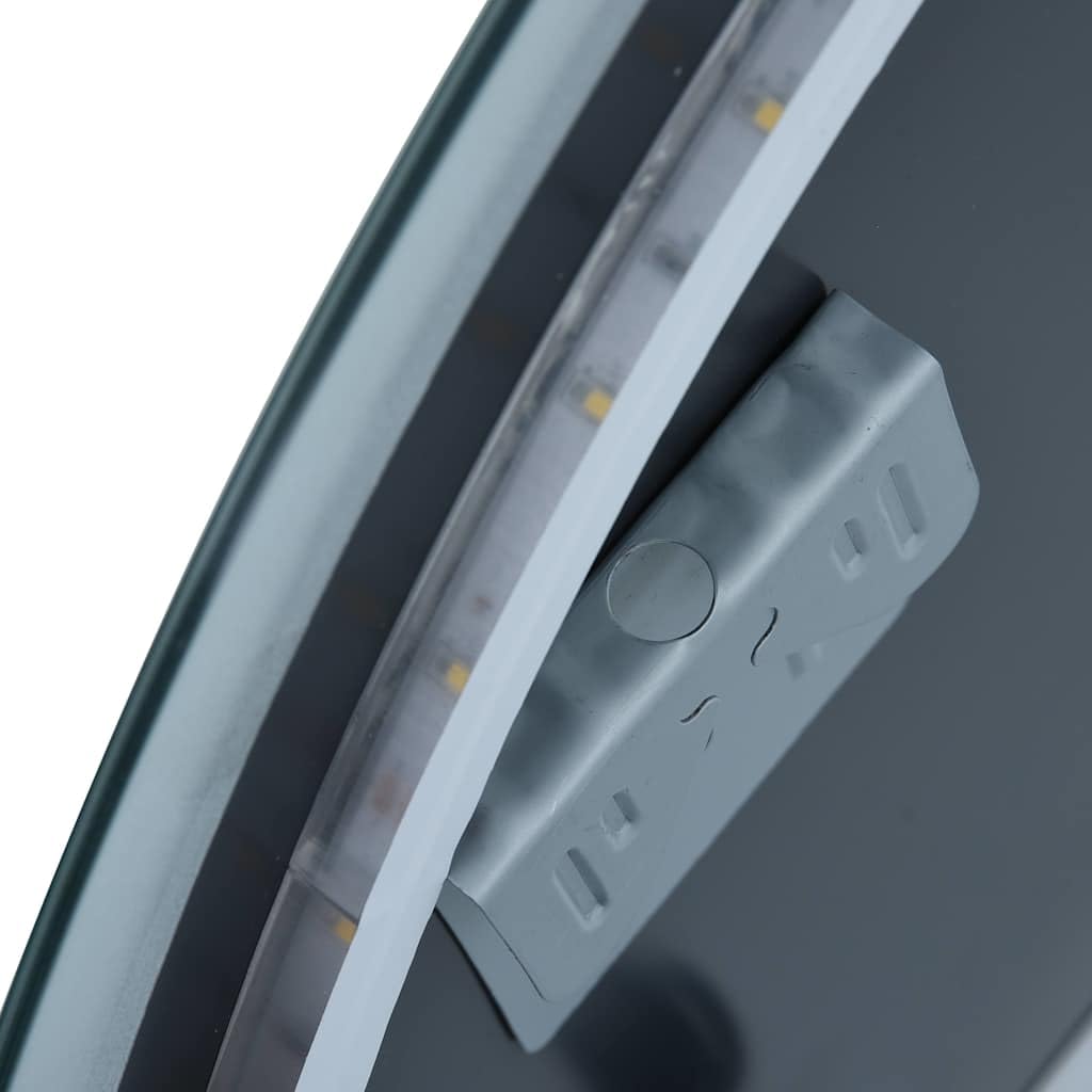vidaXL Heim & Garten Badspiegel LED Rund 60cm Silber IP44