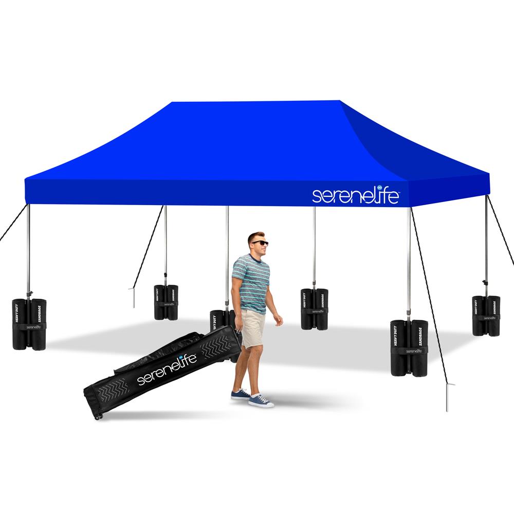 SereneLife Faltpavillon 3x6m wasserdicht UV50+ Blau