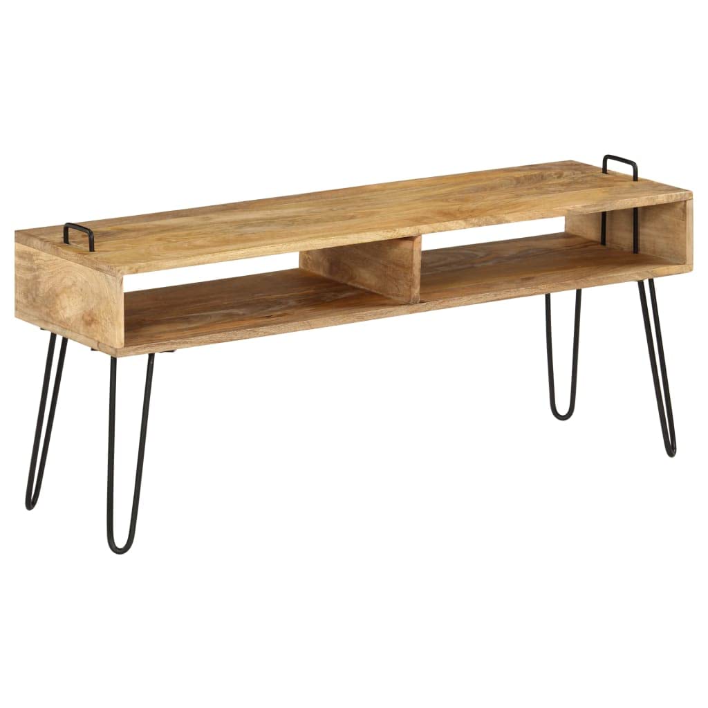 vidaXL TV-Tisch Mangoholz Stahl 110x35x45cm Industrial