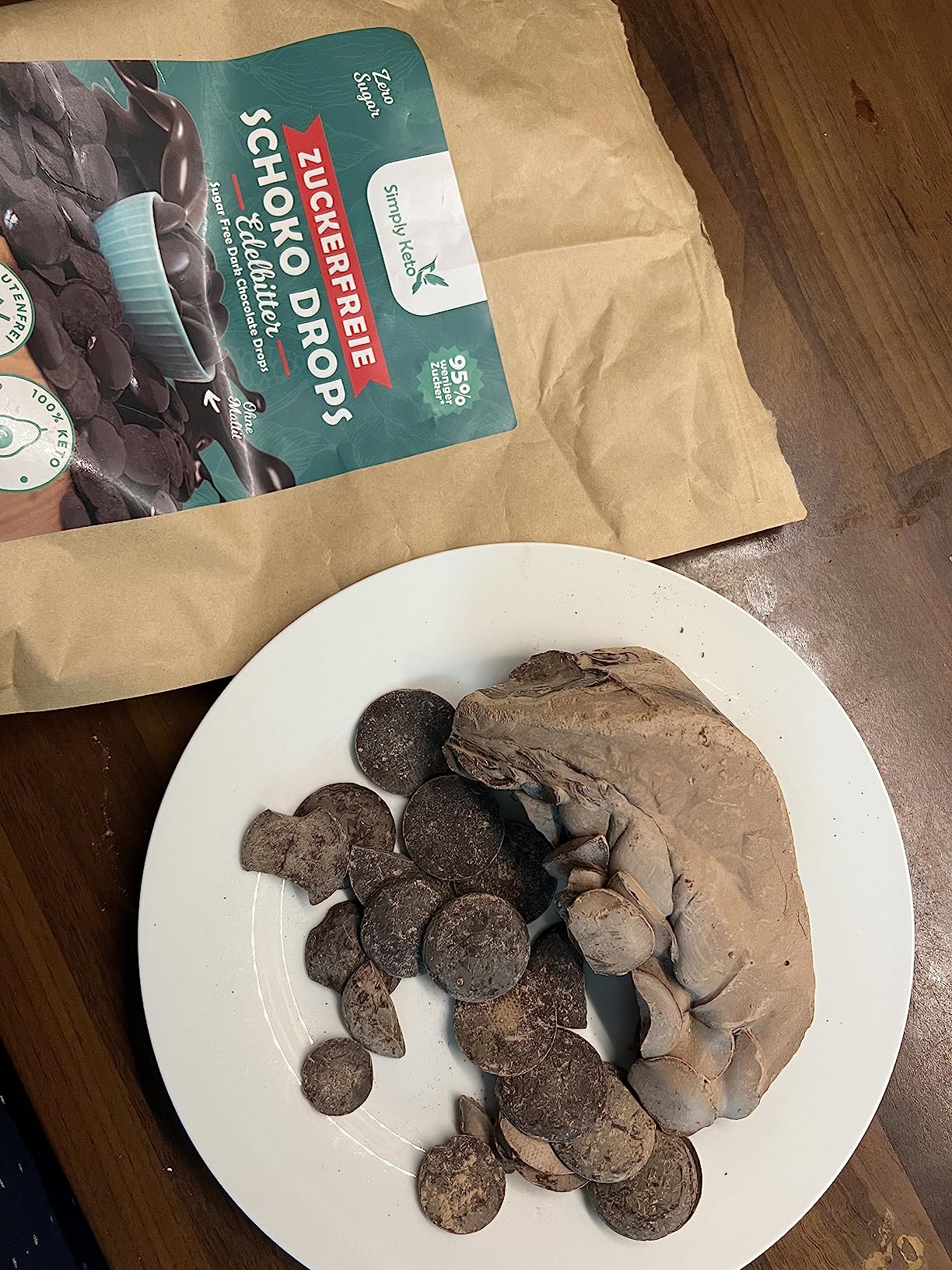 Simply Keto Schokodrops Edelbitter zuckerfrei 200g vegan