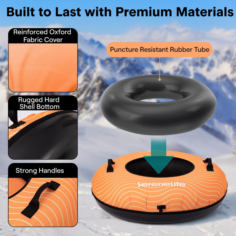 Serenelife Snow Tube Schlitten 40 Zoll Orange 113kg
