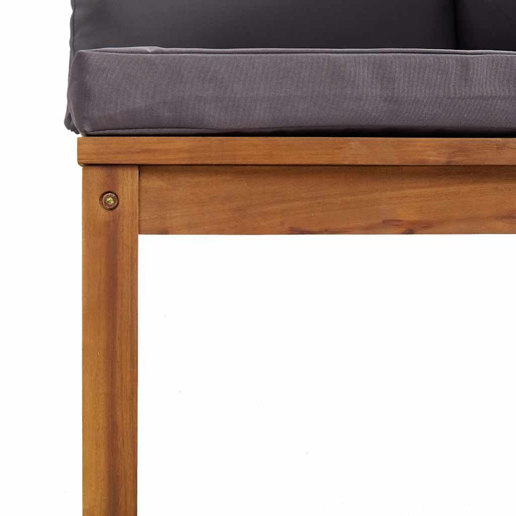 vidaXL Heim & Garten Ecksofa 2-tlg Teak Dunkelgrau Kissen