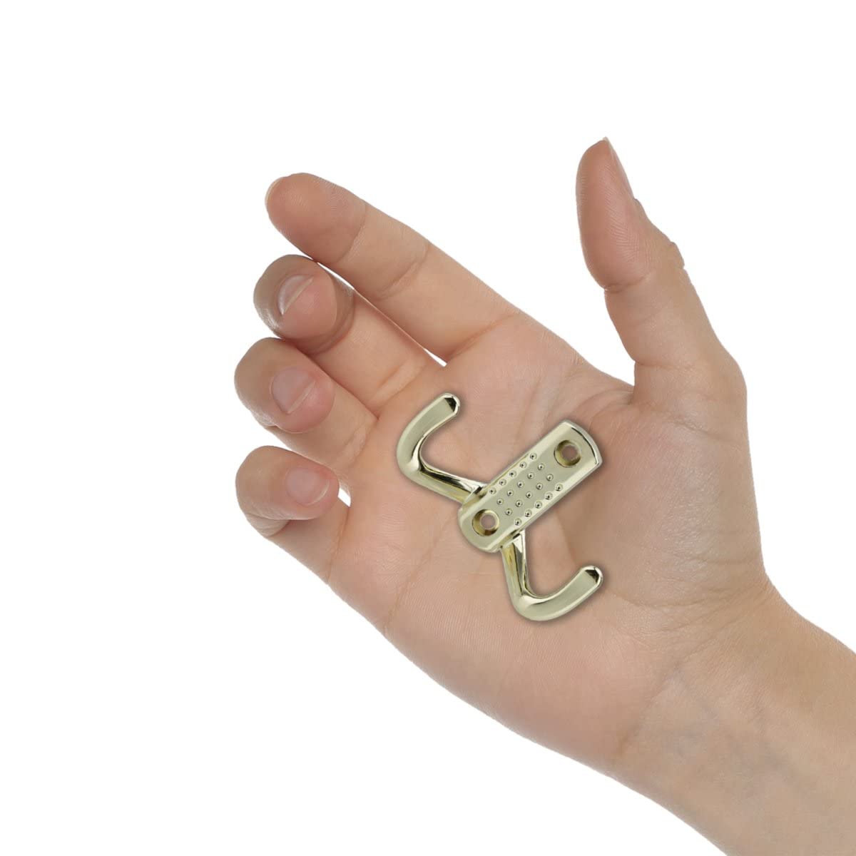 Intirilife Doppel Garderobenhaken Gold Metall 5,5x7,5 cm