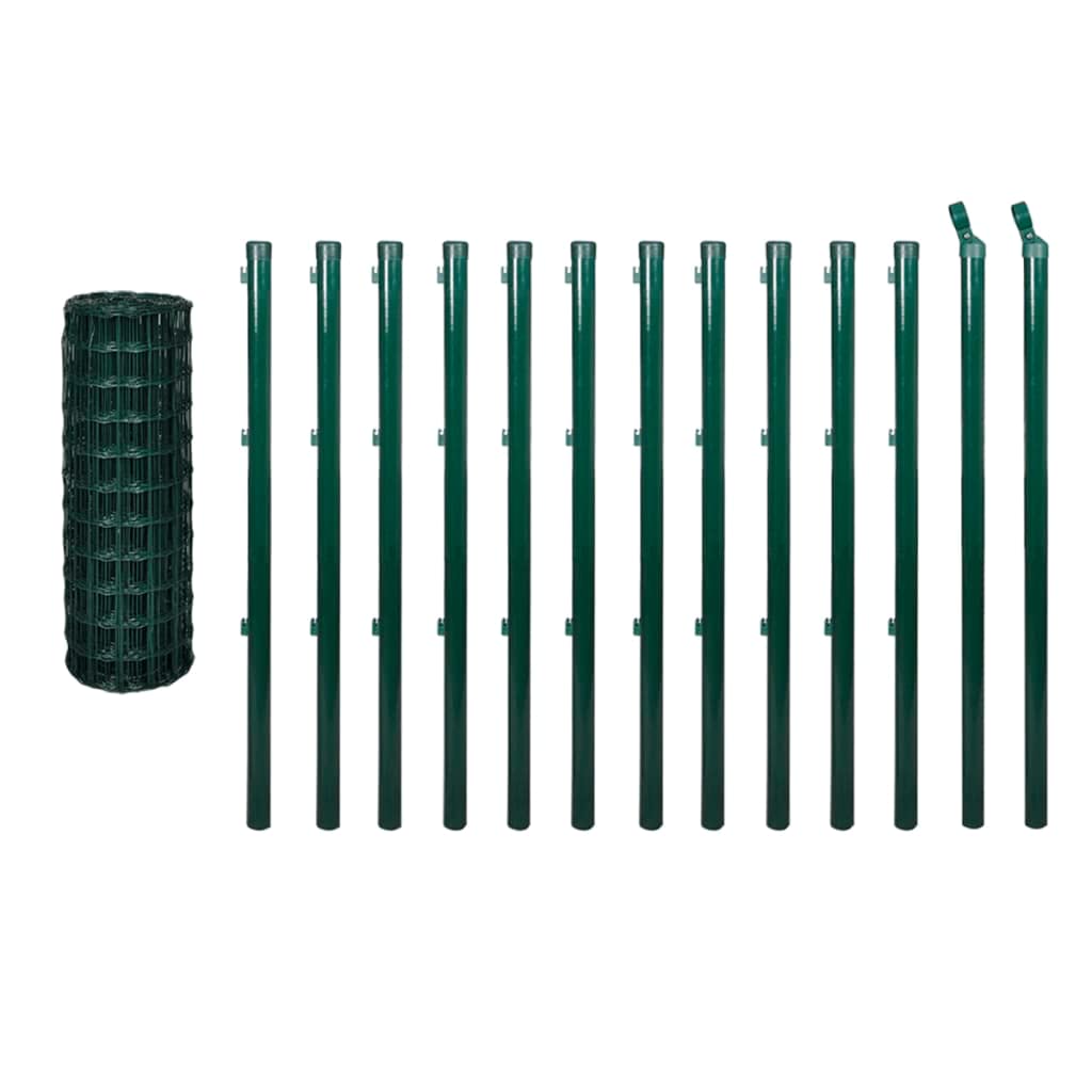 vidaXL Zaunset Gartenzaun 25x0,8 m PVC Draht mit Pfosten