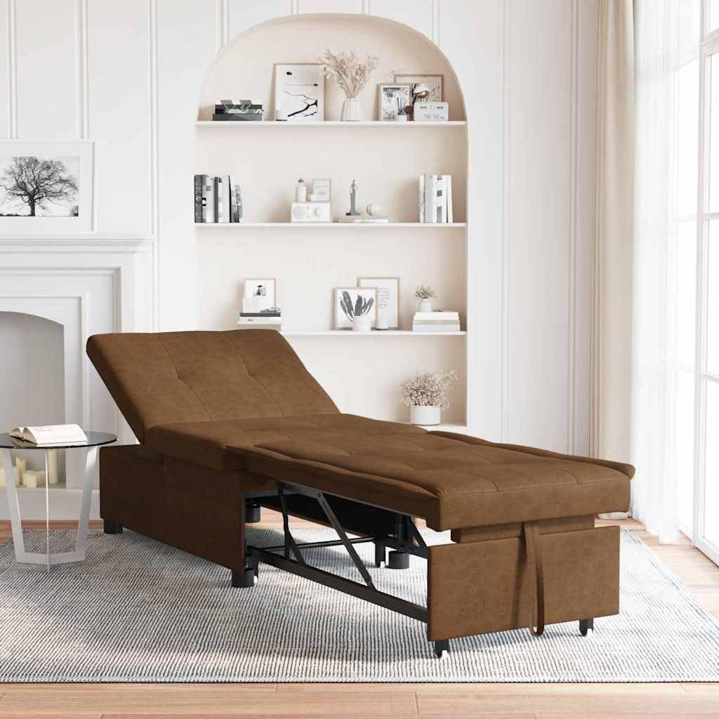 vidaXL Möbel Schlafsofa 194x67x82 Braun Stoff ausziehbar