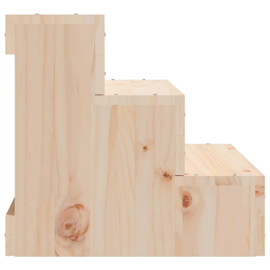 vidaXL Haustiertreppe Massivholz Kiefer Hundetreppe 40x37,5x35 Natur