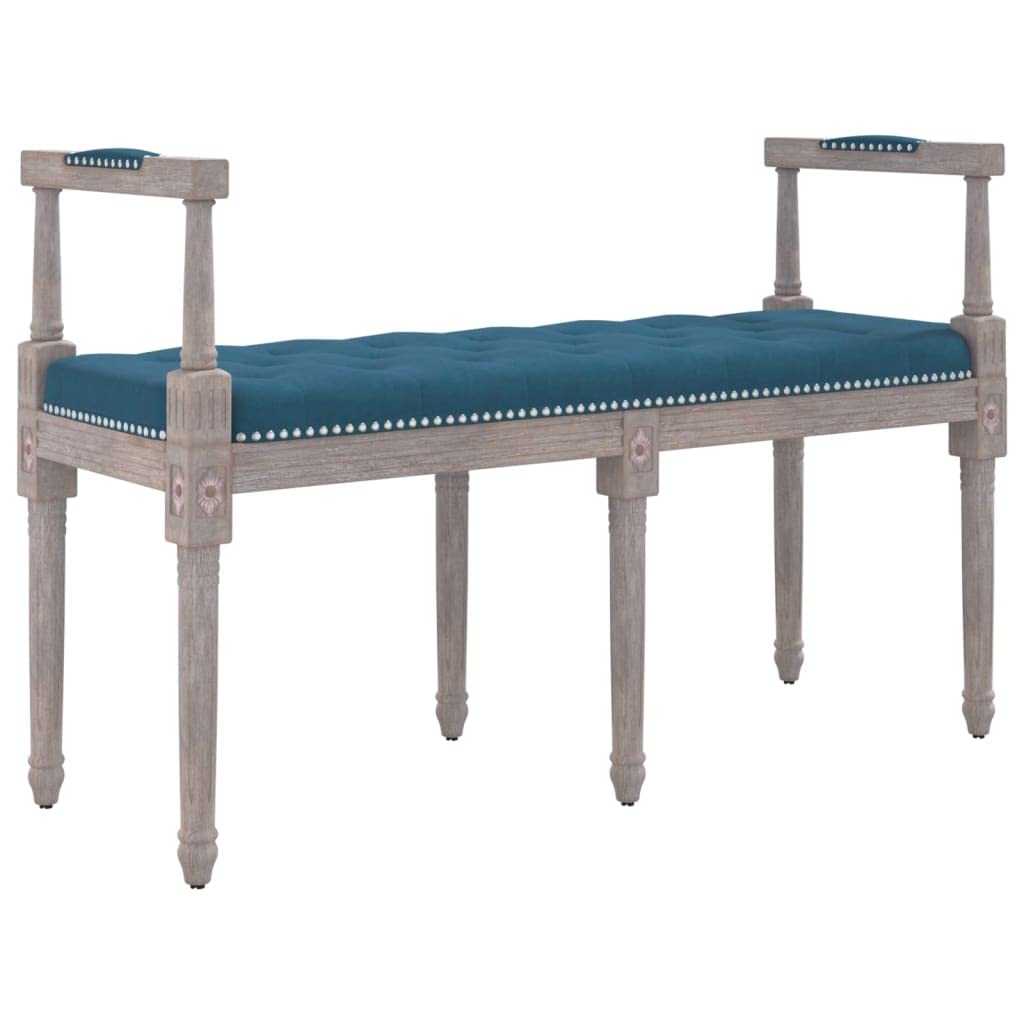 vidaXL Möbel Polsterbank Samt Blau 110 cm Vintage
