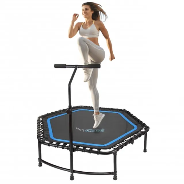 Serenelife Fitness Trampolin 48 Zoll klappbar Haltestange