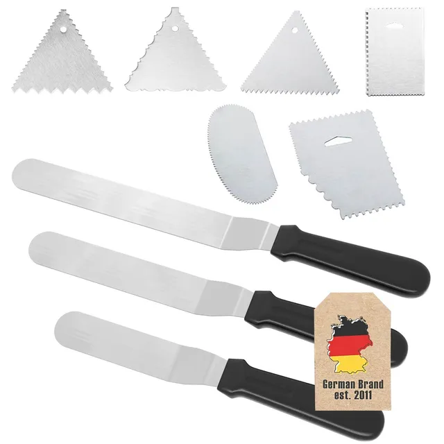 Intirilife Küche Tortenspachtel 9er-Set Edelstahl Backen