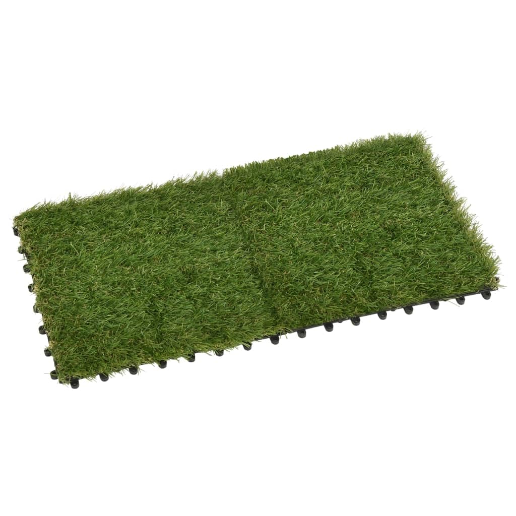 vidaXL Kunstrasen Fliese 30x30 Rasenfliesen Grün 11 Stück