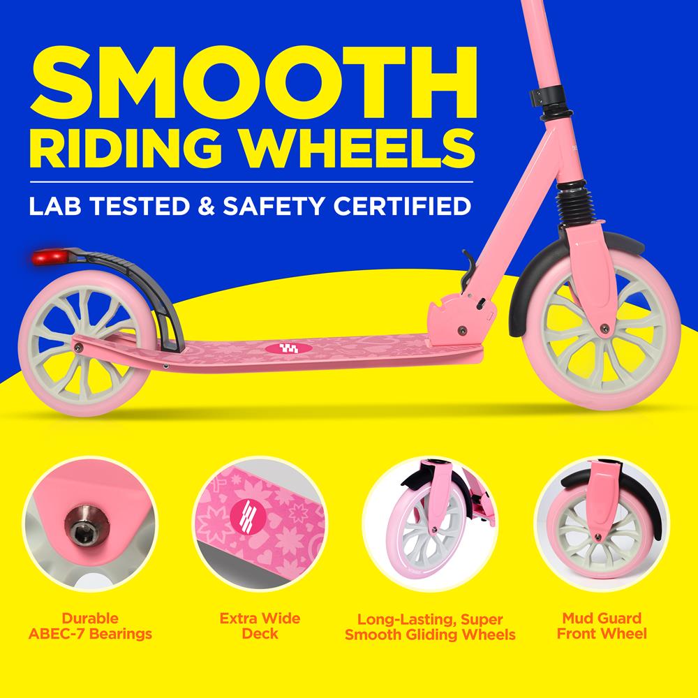 Serenelife Kick Scooter Pink klappbar Alu Tretroller Erwachsene