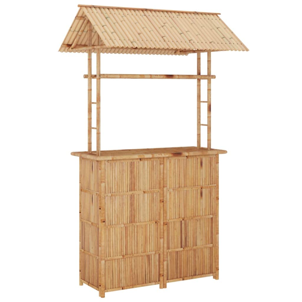 vidaXL Bar Set 3-TLG. Bambus Gartentheke mit Dach