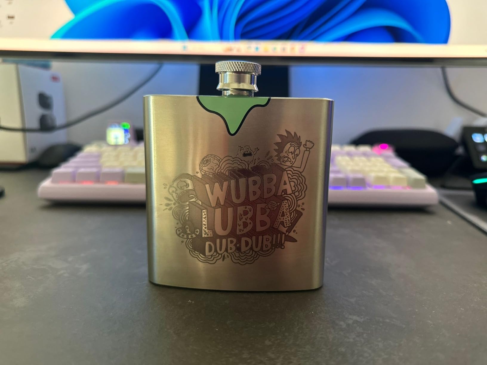 Paladone Rick & Morty Wubba Lubba Dub Flachmann 177ml Edelstahl
