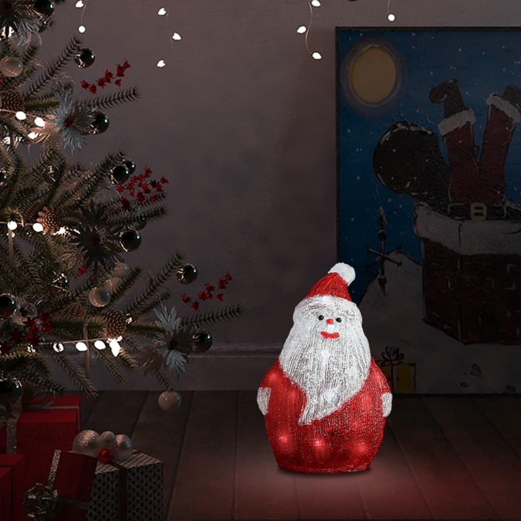 vidaXL Heim & Garten LED Weihnachtsmann 28cm Rot Acryl 25 LED