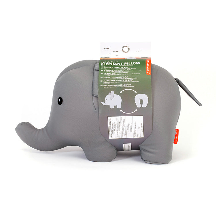 Kikkerland On-The-Go Reisekissen Elefant Zip Flip Mikroperlen