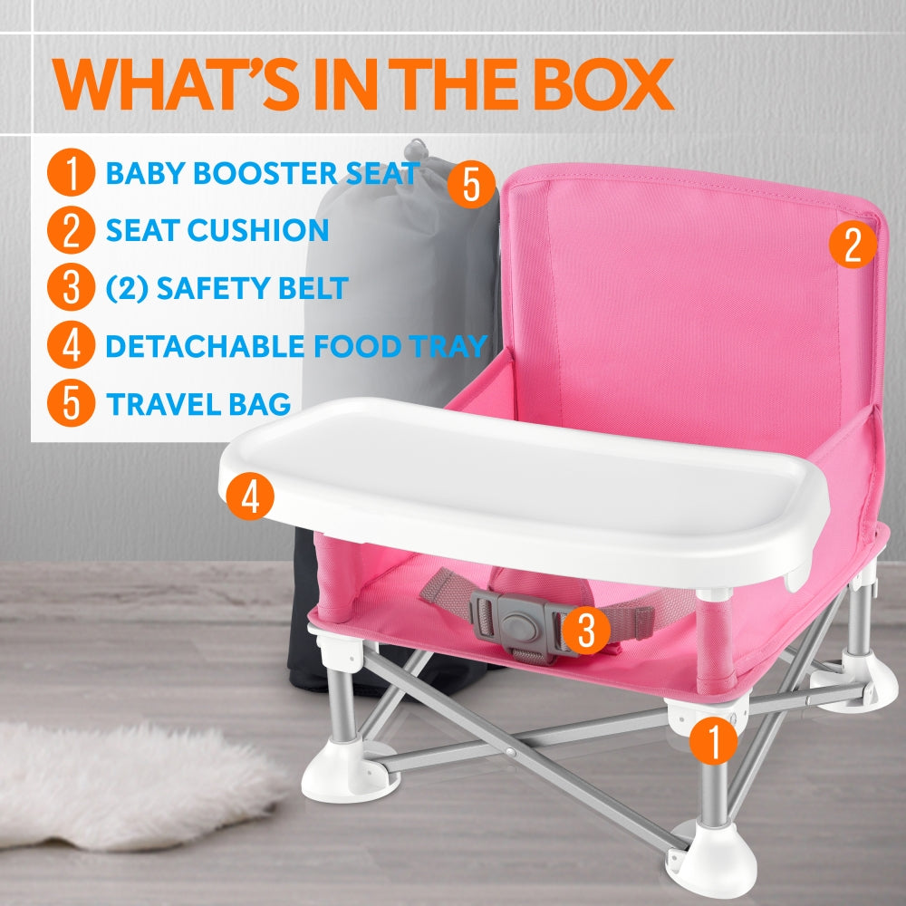 Serenelife Baby Booster Sitzerhöhung grün faltbar Tablett