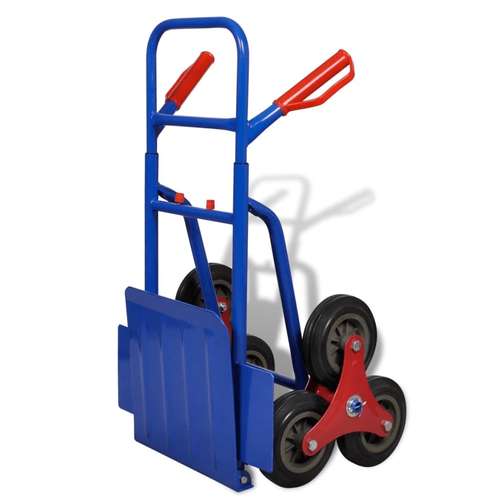 vidaXL Sackkarre klappbar 6 Räder Blau Treppenkarre Stahl