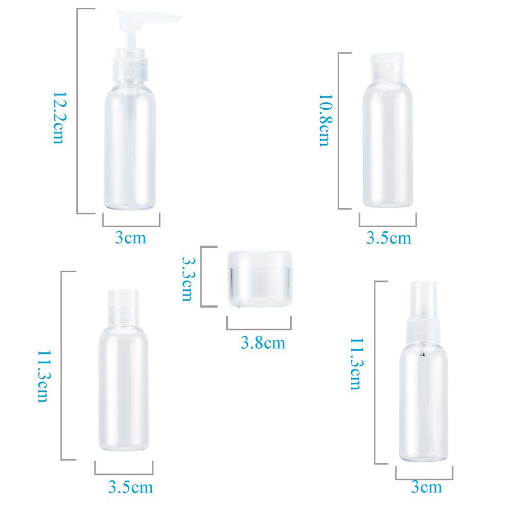 Intirilife Flaschen Set Transparent 6-teilig Reise PP