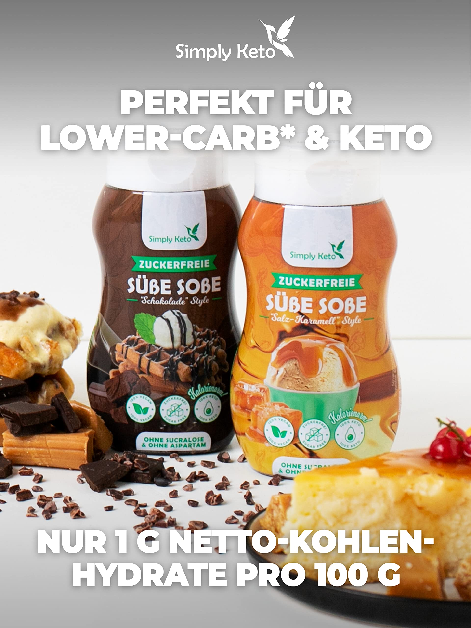 Simply Keto Dessert Sauce Schokolade zuckerfrei 350ml