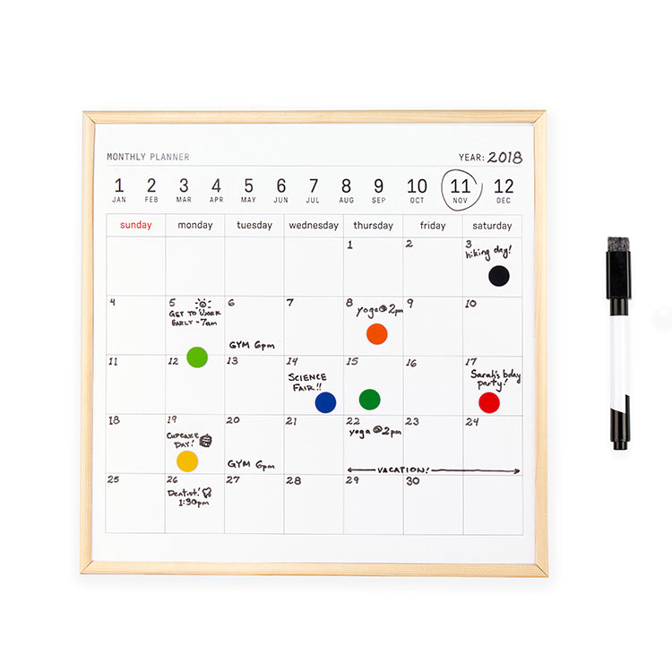 Kikkerland Home Whiteboard Kalender Monatskalender abwischbar