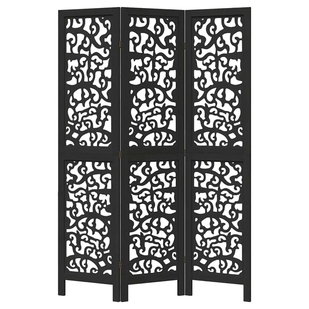 vidaXL Möbel Paravent Schwarz 3-tlg. 40x160 cm Holz