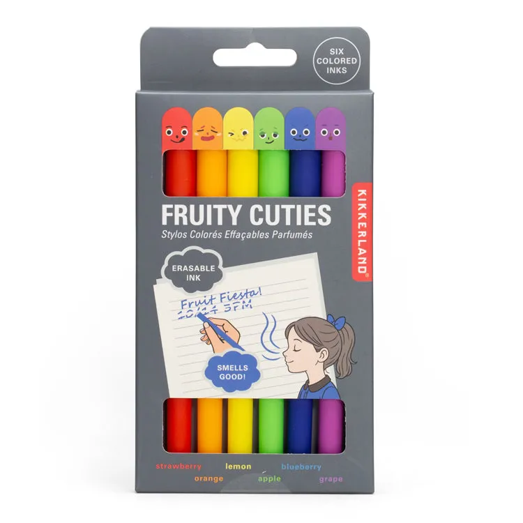 Kikkerland Home Fruity Cuties Stift radierbar 6 Düfte