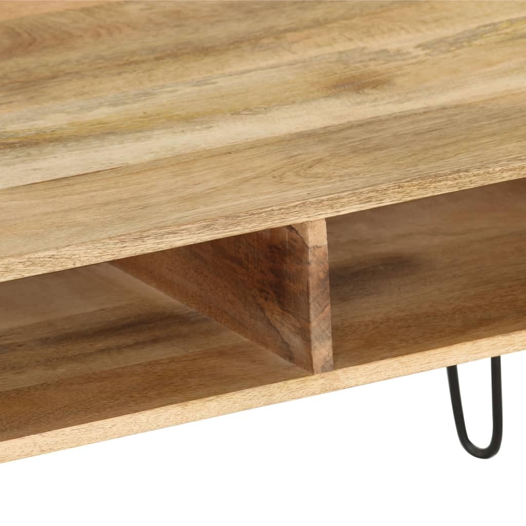 vidaXL TV-Tisch Mangoholz Stahl 110x35x45cm Industrial