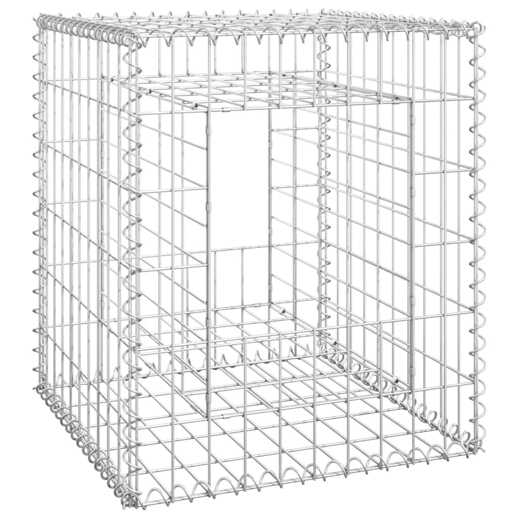 vidaXL Gabionensäule Steinkorb 40x40x100cm Eisen Silber
