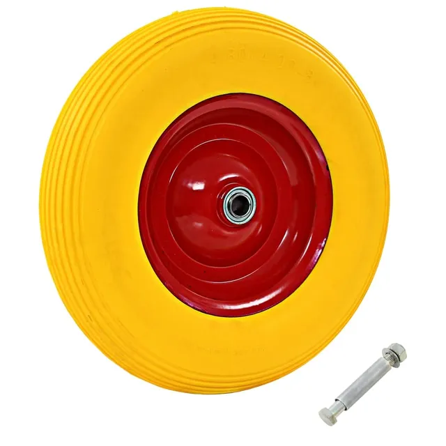 vidaXL Heim & Garten Schubkarrenrad PU 4.00-8 390mm Achse