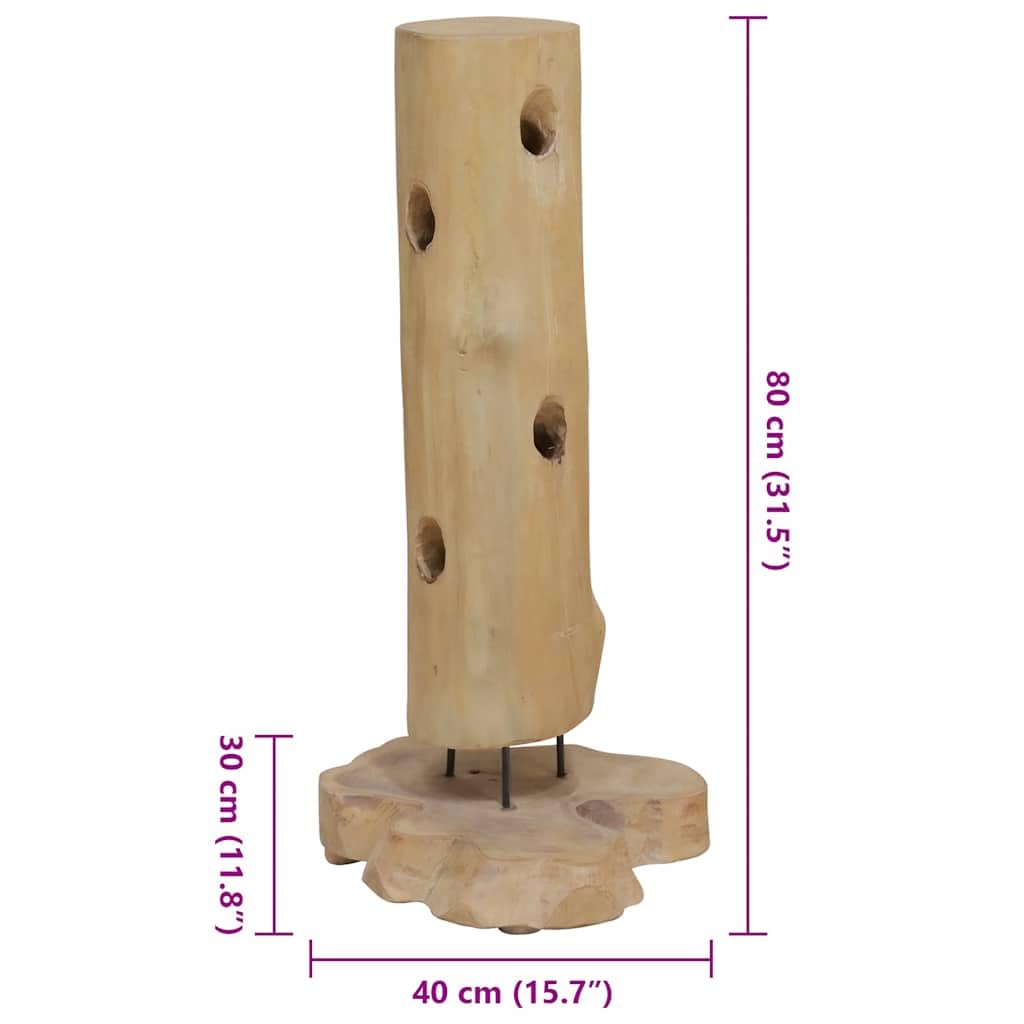vidaXL Weinständer 8 Flaschen 40x30x80cm Teak Holz Eisen