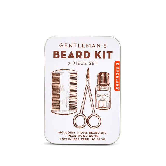 Kikkerland Home Gentleman's Beard Tin Bartset Dose