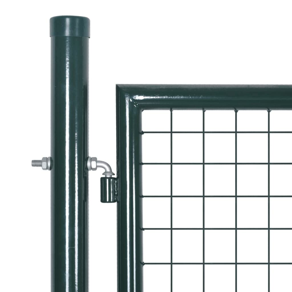 vidaXL Heim & Garten Doppeltor Stahl Schwarz 306x200cm Schloss