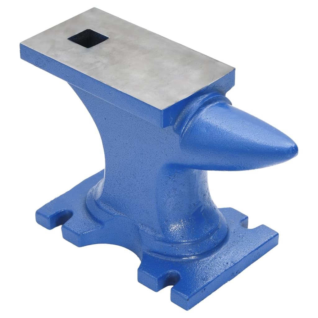 vidaXL Amboss 10,9 kg Schmiedeamboss Gusseisen Blau Horn