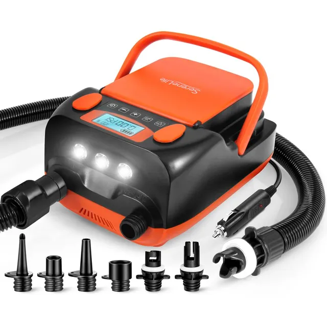 Serenelife SUP Elektropumpe 16 PSI Akku LED tragbar